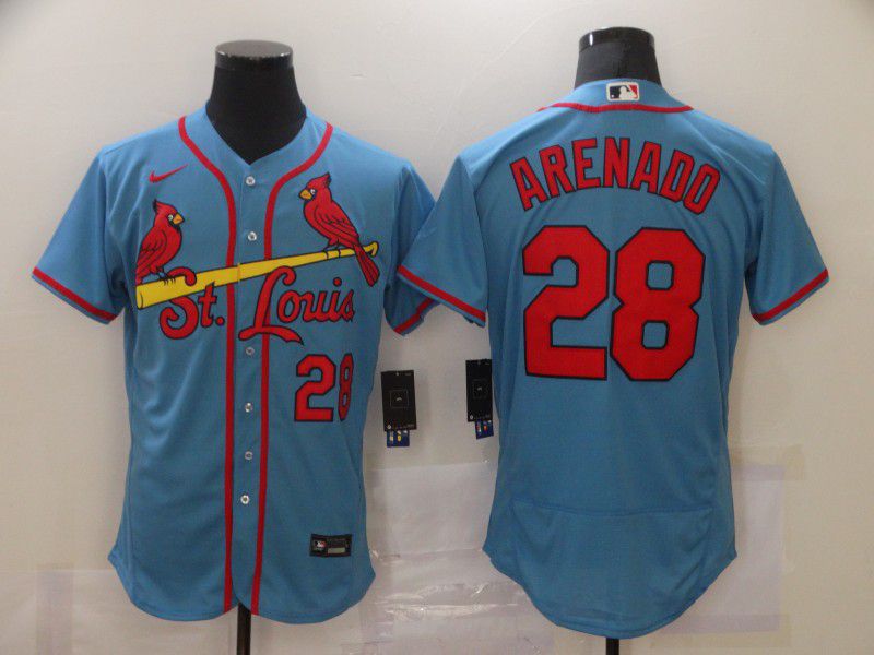 Men St.Louis Cardinals 28 Arenado Light blue Elite Nike MLB Jerseys